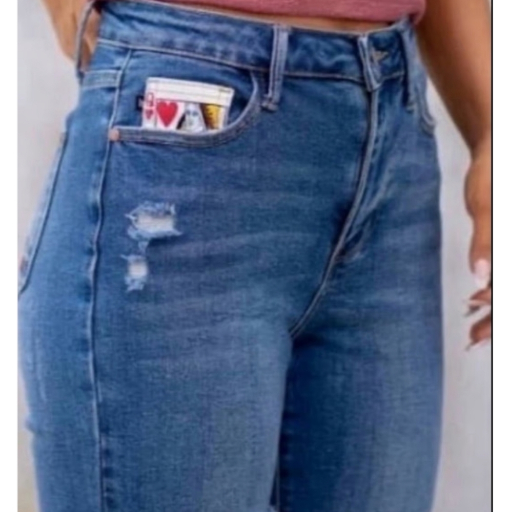 High-Waisted Blue Denim Jeans